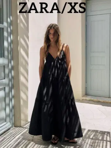새상품급 ZARA 자라 롱 원피스 패널 미디 기장 원피스 XS
