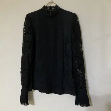 ERDEM H&M 실크 블라우스 레이스 프릴 블랙