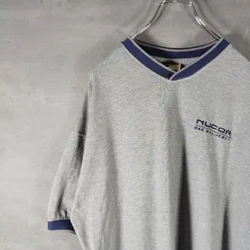러셀 티셔츠 링거 자수 로고 XL
