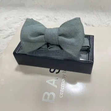 그린 나비 넥타이 린넨풍 박스 포함