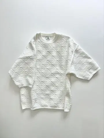 <6(ROKU)> DIAMOND MOTIF PILE PULLOVER