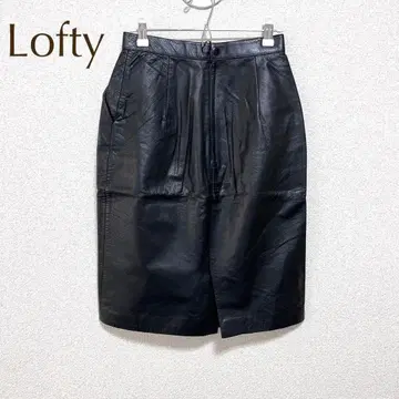 Lofty [L] 가죽 스커트 캐주얼 천연 소가죽 멋있고 무지