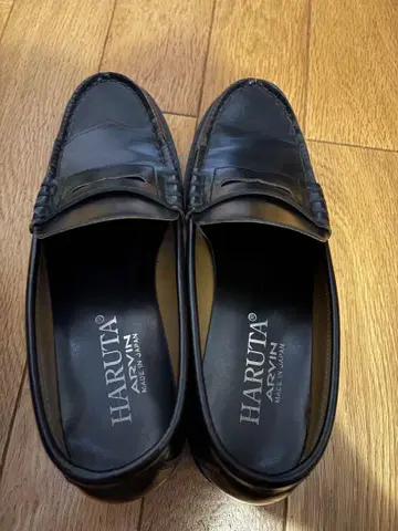 HARUTA 블랙 가죽 로퍼