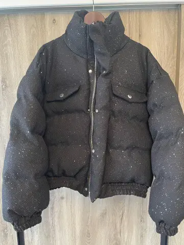 블랙 라메 다운 자켓 alude 한국 남성용