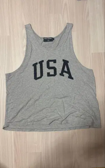 Polo USA 프린트 그레이 탱크탑 구제 의류
