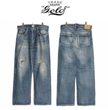 GOLD DENIM WIDE PANTS VINTAGE 새상품 골드
