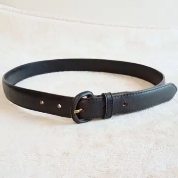 랄프 로렌 가죽 슬림 벨트 RALPH LAUREN 블랙