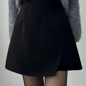 Louere 이너 팬츠 부착 랩 스타일 미니 스커트 L