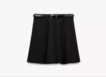 미사용 새상품 ZARA (자라) 벨트 블랙 미니 스커트
