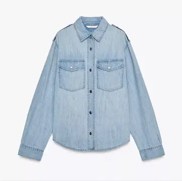 미사용 새 상품 ZARA(자라) 라이트 블루 데님 셔츠