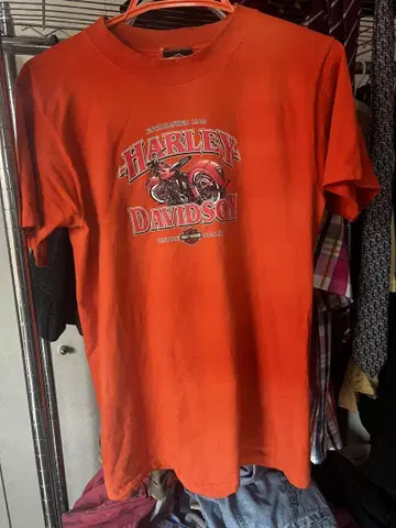 Harley Davidson 오렌지 티셔츠