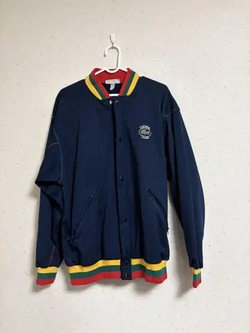 LACOSTE 네이비 컬러 블록 재킷