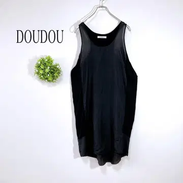 DOU DOU [F] 시어 탱크탑 튜닉 실크 비침 도킹