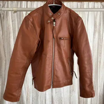 Free dam 소가죽 브라운 가죽 라이더 자켓 사이즈 42 (XL)