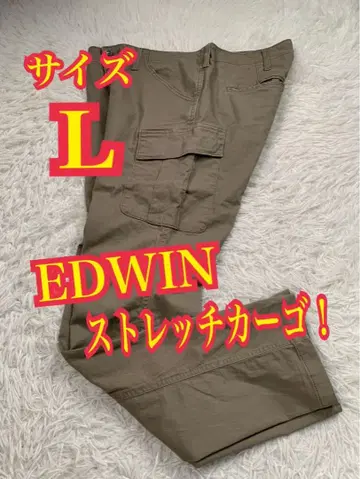 EDWIN 에드윈 데님 청바지 카고 팬츠 스트레치 L 사이즈