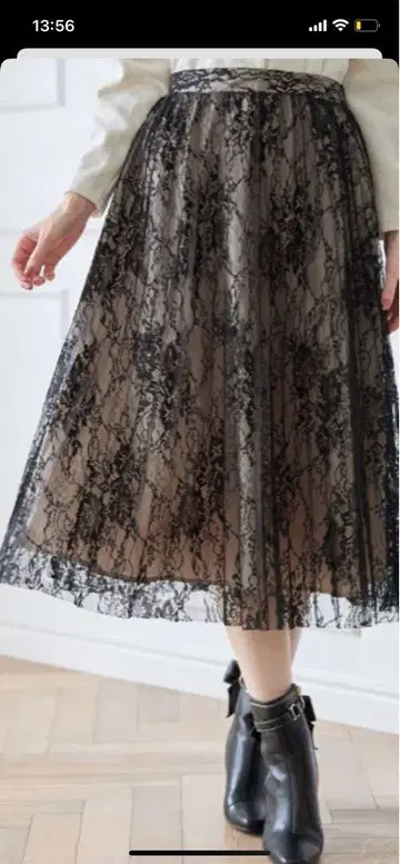 tocco closet 블랙 레이스 플레어 스커트 택 포함 새상품