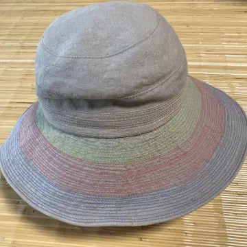 린넨 100% 보더 버킷햇