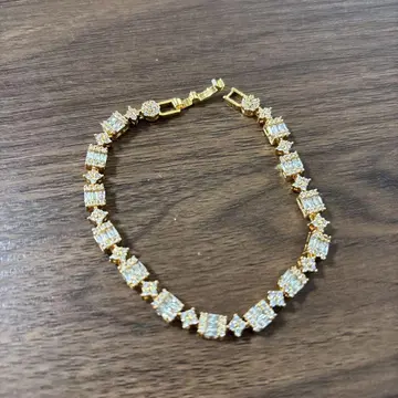 골드 다이아몬드풍 팔찌 약 20cm
