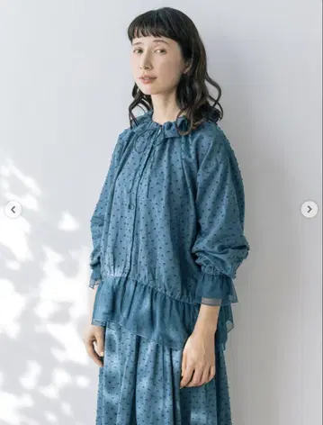 사만사 모스모스 kazumi 콜라보 블라우스 파랑