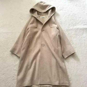 갤러리 비 더블 크로스 숏 비버 후드 래글런 코트 F