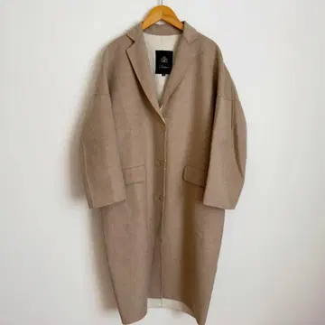 Drawer 드롭 슬리브 코트 알파카 혼방 에그 라인 베이지 36