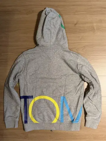 TOMMY 풀 지퍼 후드티 S 그레이