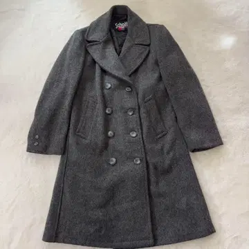 Schott 그레이 롱 코트 더블 브레스트 그레이 36 USA 제