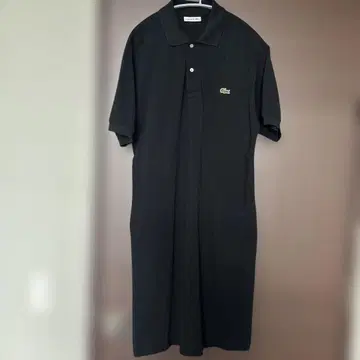 LACOSTE 블랙 폴로 드레스 허리 리본 포함