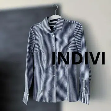 INDIVI 스트라이프 셔츠 36 블루