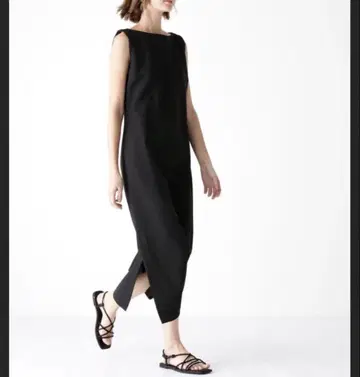 UNIQLO C 크레이프 저지 원피스 슬리브리스 S 블랙 새상품급