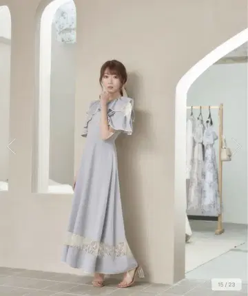 Rose Muse piping lace switching dress