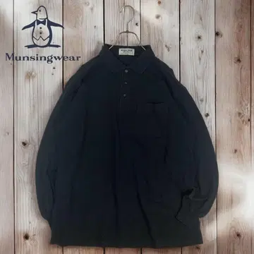 08M109 Munsingwear GS 블랙 긴팔 피케 셔츠 골프 XL