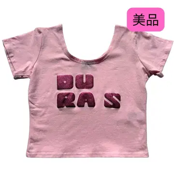 DURAS 핑크 로고 반팔 티셔츠