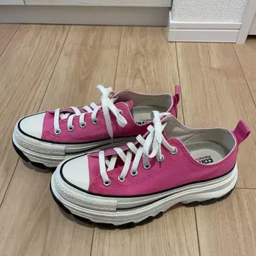 CONVERSE ALL STAR 핑크 스니커즈 통굽 25