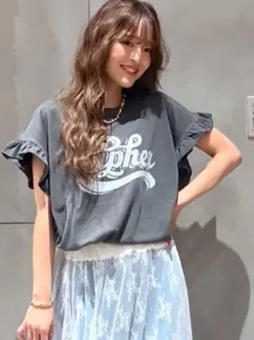로데오 크라운 Vintage Graphic 프릴 셔츠