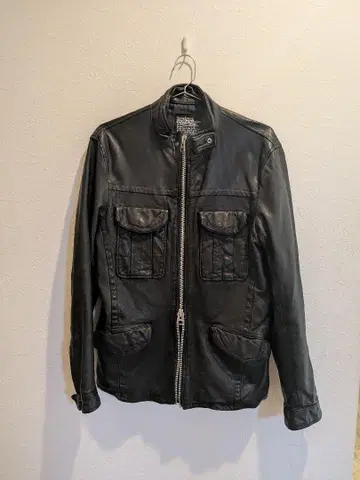 archive black leather jacket y2k