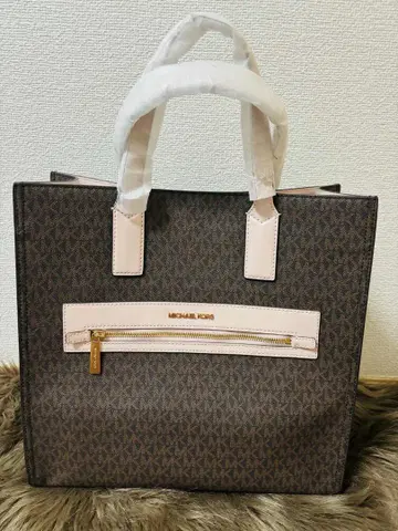 미사용 새상품 MICHAEL KORS 토트백 브라운/핑크 택 포함