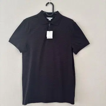 Calvin Klein 스트라이프 피케 셔츠 블랙