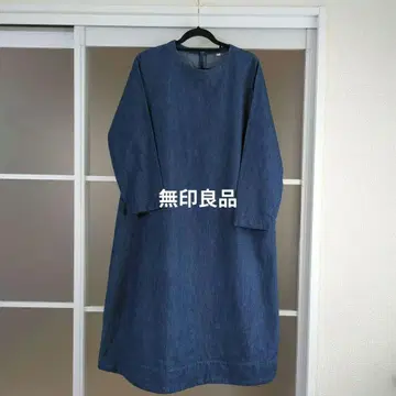 MUJI 데님 원피스 네이비 ML