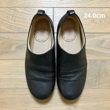 새상품급 HOCCO 호코 나 로퍼 가죽 신발 블랙 24.0cm