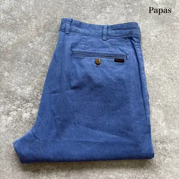 [ Papas ] 파파스 90s 린넨 코튼 팬츠 슬랙스 스트레치