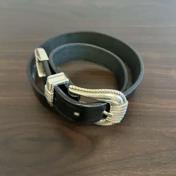 [새상품급] 토리 LEATHER 실버 벨트 28 블랙