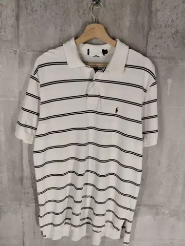 Ralph Lauren 피케 셔츠 화이트 스트라이프 반팔