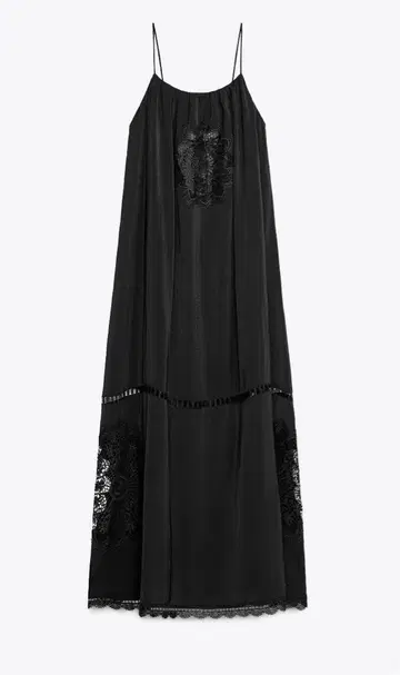 ZARA 자수 볼륨 미디 원피스