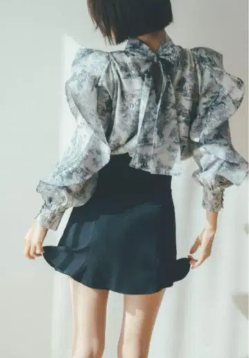 snidel 트왈 드 주이 블라우스 오간자 시스루 블라우스