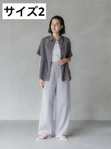 새상품 crewre 워셔블 새틴 슬랙스 2 light gray