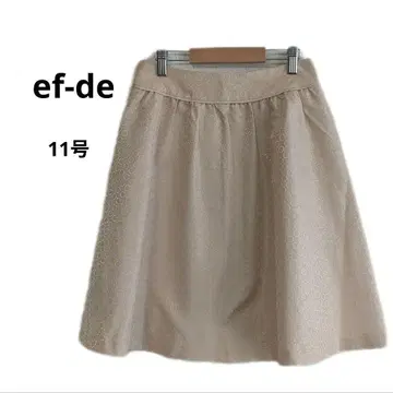 ef-de 베이지 플레어 스커트 광택감 무릎 기장 11호 L