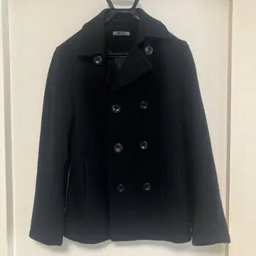 DKNY 블랙 더블 브레스트 피코트