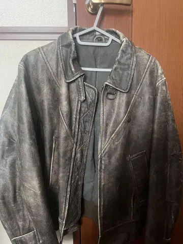 90s vintage short real leather blouson