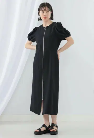 BEAMS 블랙 지퍼 원피스